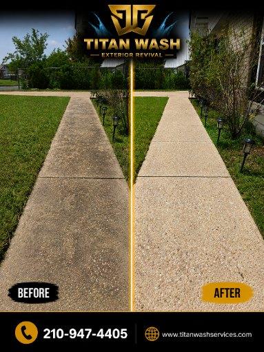 Front walkway before and after Titan Wash cleaning